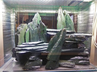 Фото Создающийся аквариум Скалы Алтая 200л в стене Горрана  (photo#100549)