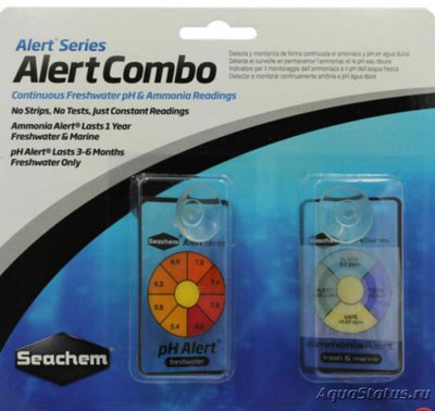 Тесты на аммиак и ph. SEACHEM AMMONIA & PH ALERTS COMBO PACK SALTWATER/FRESHWATER AQUARIUM SENSOR