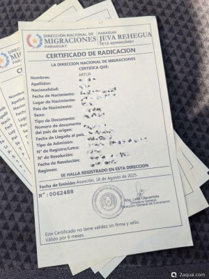 Обновление седулы после получения ПМЖ Парагвая