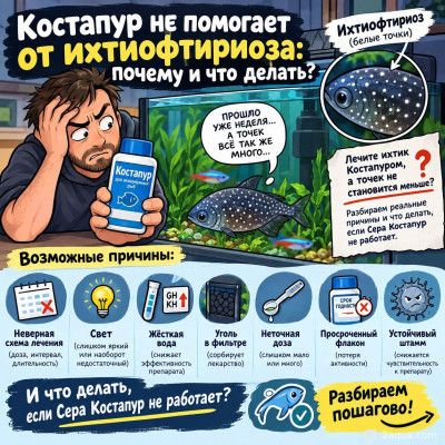 Фото Костапур не помогает от ихтиофтириоза: почему и что делать (photo#158441)