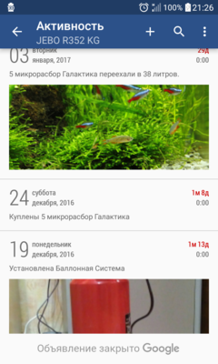 Дневник наблюдения за аквариумом