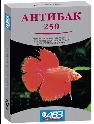 Фото Антибак 250 - антибактериальный препарат для рыб. (photo#99054)